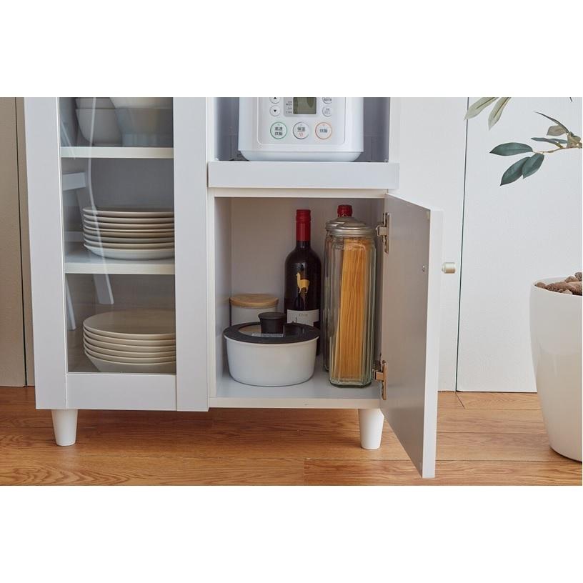 Aria レンジ台 幅60cm 153001_WH/BR ホワイト/ブラウン :37-826