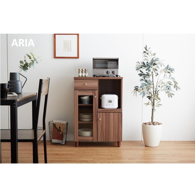 Aria レンジ台 幅60cm 153001_WH/BR ホワイト/ブラウン :37-826