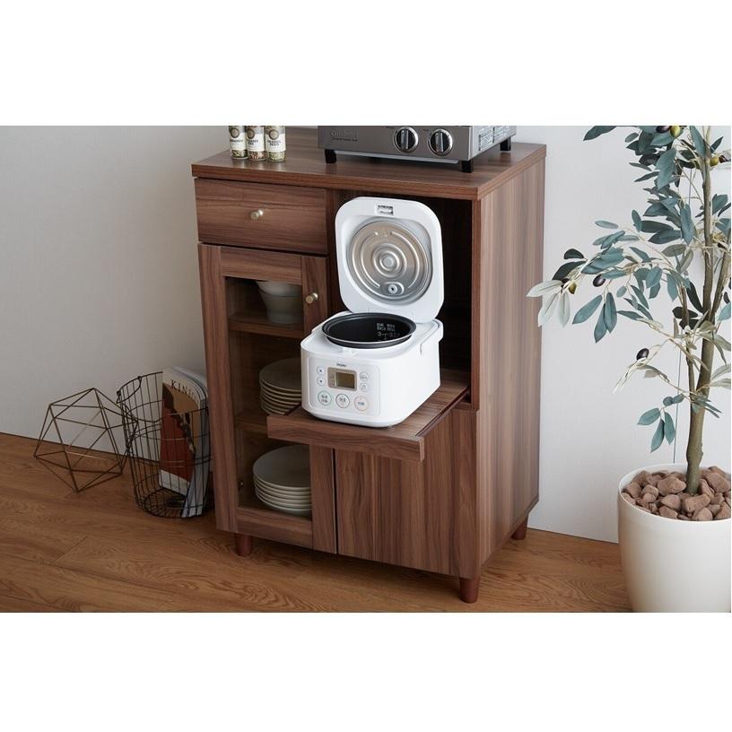 Aria レンジ台 幅60cm 153001_WH/BR ホワイト/ブラウン :37-826