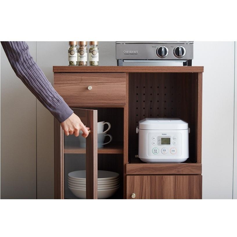 Aria レンジ台 幅60cm 153001_WH/BR ホワイト/ブラウン :37-826