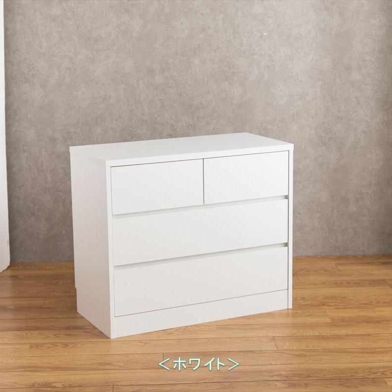 幅80cm Linoa チェスト 3段 ナチュラル／ホワイト 153011