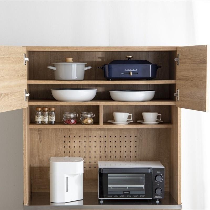 幅90cm Feliz ステンレス天板 食器棚 ナチュラル 153013_NA