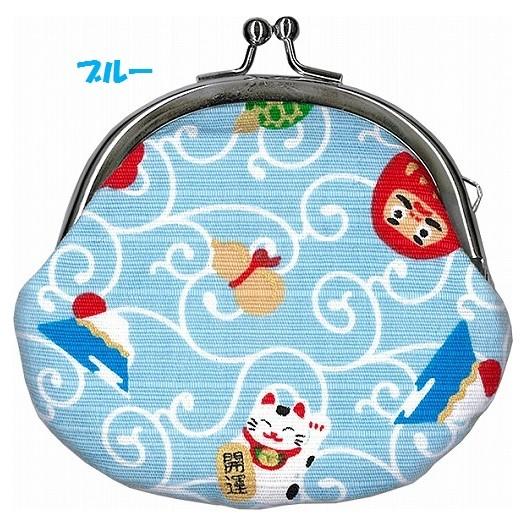 和風柄の可愛いがま口小銭入れ ブルー 36 003 ドリームリライフショップ 通販 Yahoo ショッピング