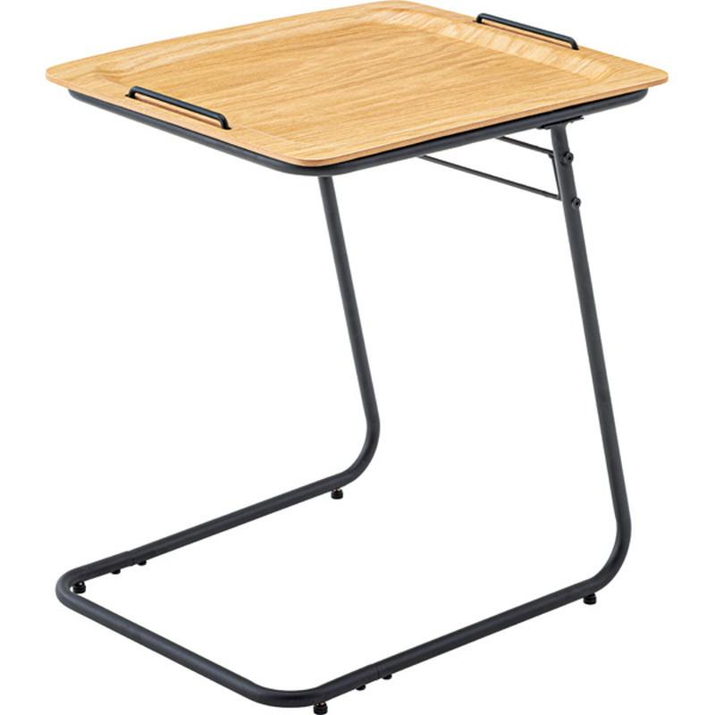 ソファサイドテーブル  天然木化粧合板(オーク) ラッカー塗装 スチール(粉体塗装)