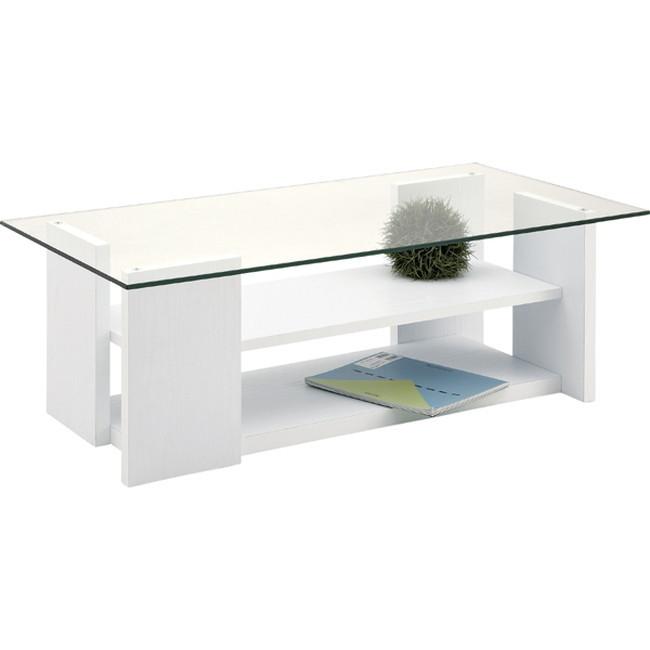 （お得な特別割引価格） テーブル 【ホワイト】 合成樹脂化粧合板 8mm強化ガラス その他テーブル