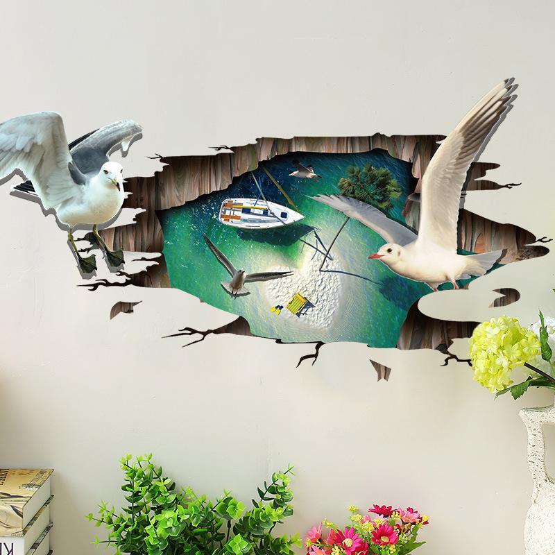 3D ウォールステッカー 鳥の巣窟 騙し絵 トリックアート はがせる