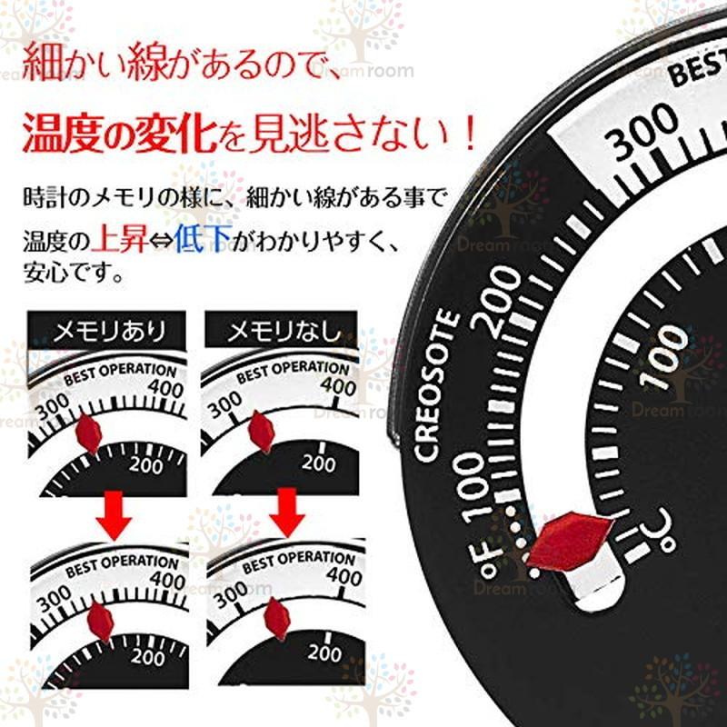500度まで計測可能！マグネット式 ストーブ温度計 サーモメーター 薪