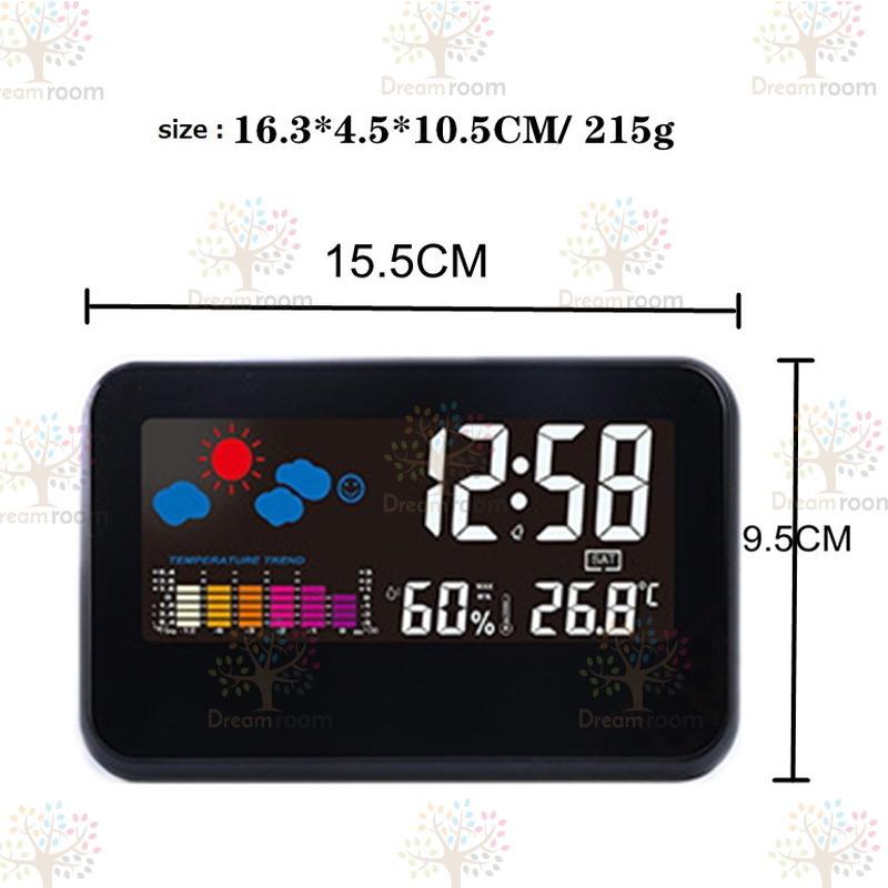 クロック 時計 デジタル 置き時計 目覚まし時計 LCD大画面 温度計 湿度計 時間/月日/曜日/最高最低温湿度/温｜dreamroom-shop｜07