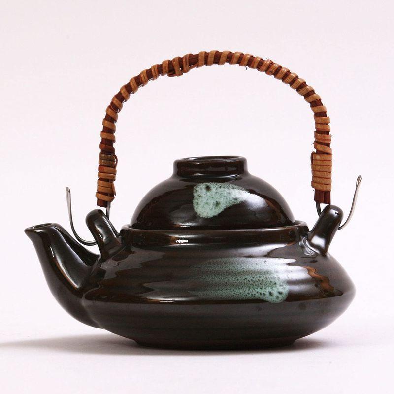 エールネット 平形織部土瓶蒸し 四季彩 志生窯 耐熱土瓶むし DE-3