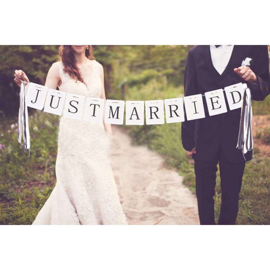 ウエディング 結婚 ガーランド 【JUST MARRIED リボン付き】 前撮り
