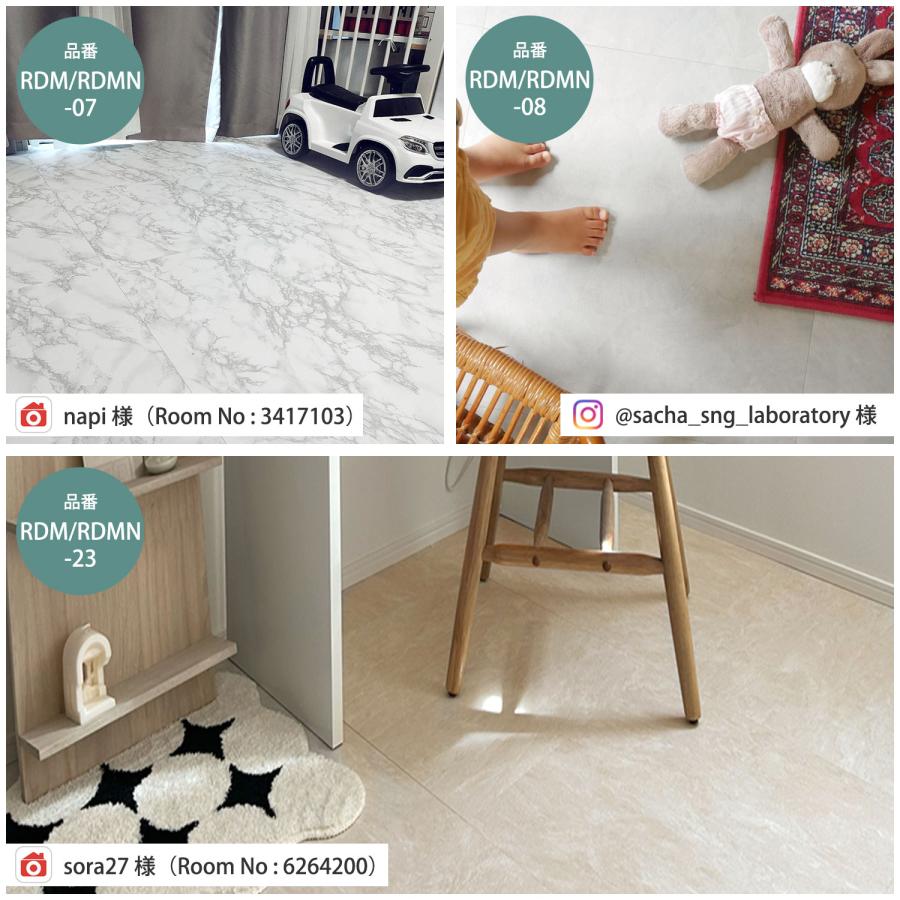 ノリ無し フロアタイル 置くだけ 大理石調 賃貸 床材 フロアシート フローリング 床 シート タイル フロア コンクリート 防水 ペット 傷防止 白 床暖房 抗菌 1枚 | Dream Sticker | 11