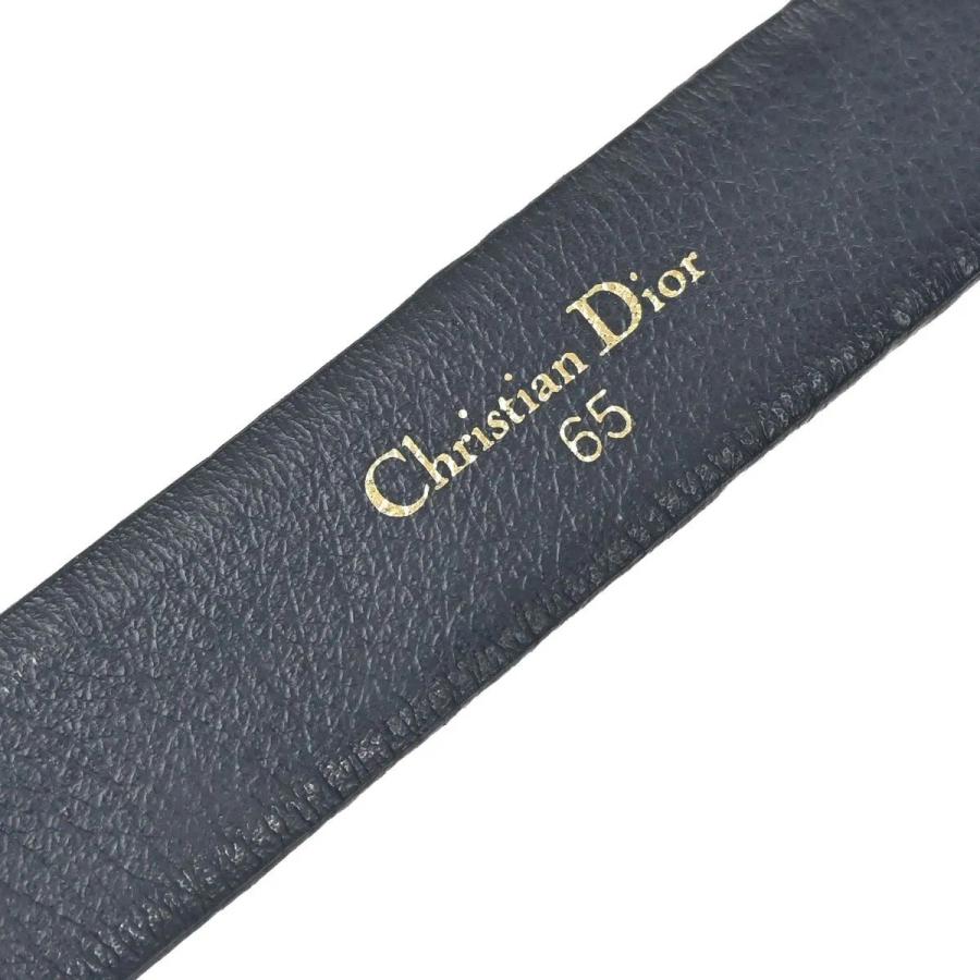 CHRISTIAN DIOR ディオール ベルト トロッター ロゴ 65 ネイビー
