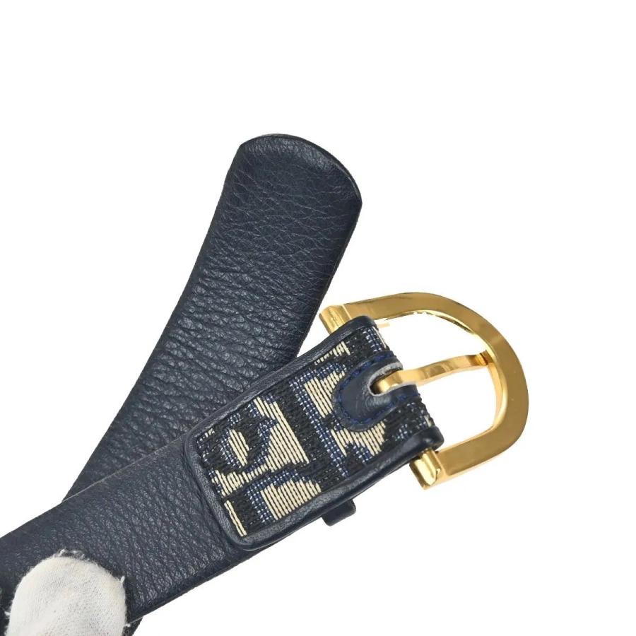 CHRISTIAN DIOR ディオール ベルト トロッター ロゴ 65 ネイビー