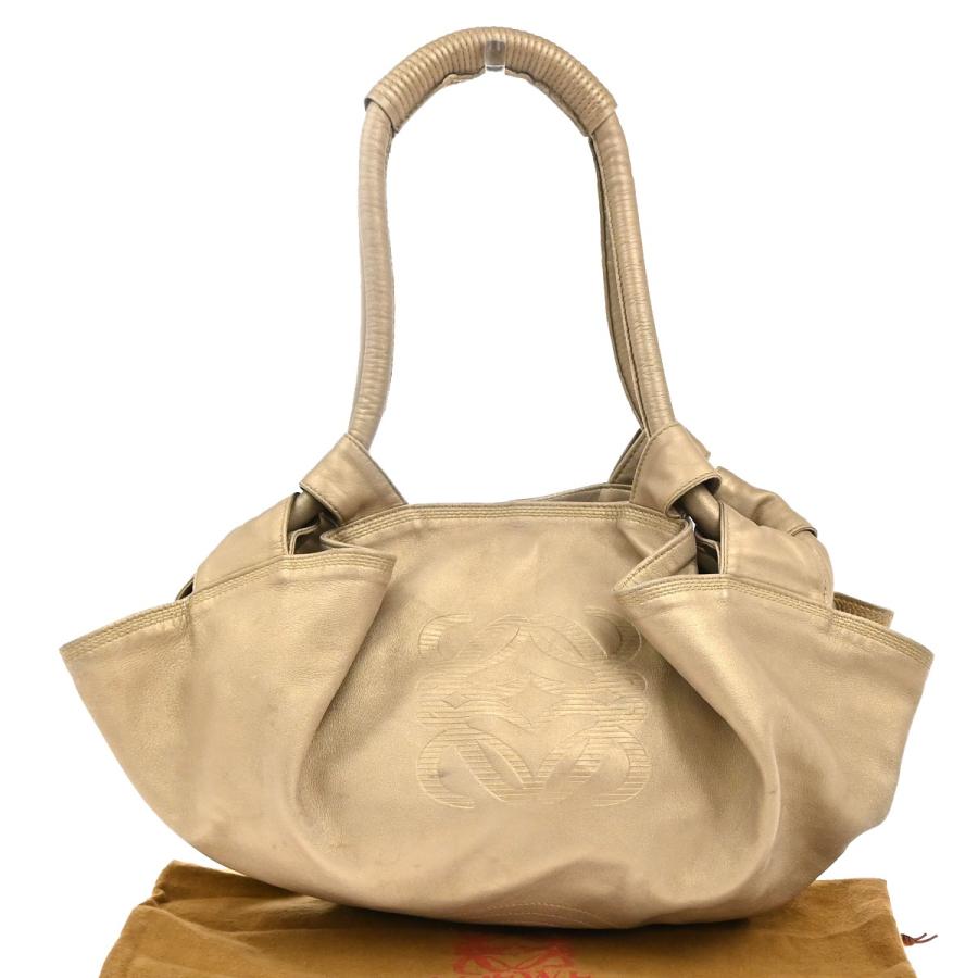 c*✨様 【LOEWE ロエベ】　ナッパアイレ　アナグラム　ゴールド　ハンドバッ LOEWE ロエベ ナッパアイレ アナグラム ハンドバッグ レザー ゴールド