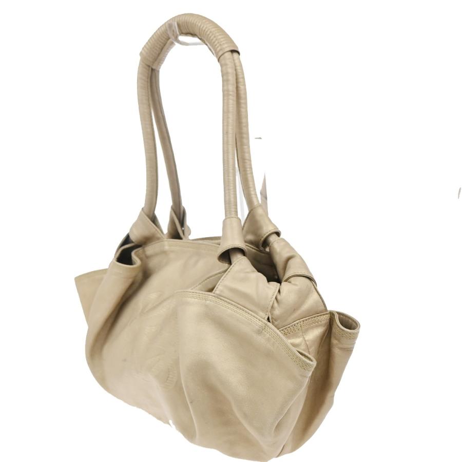 LOEWE ロエベ ナッパアイレ アナグラム ハンドバッグ レザー ゴールド