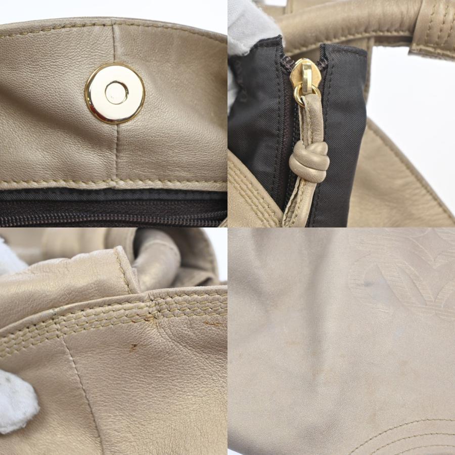 LOEWE ロエベ ナッパアイレ アナグラム ハンドバッグ レザー ゴールド