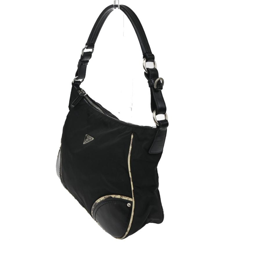 PRADA プラダ テスート ナイロンショルダーバッグ レザー ブラック 