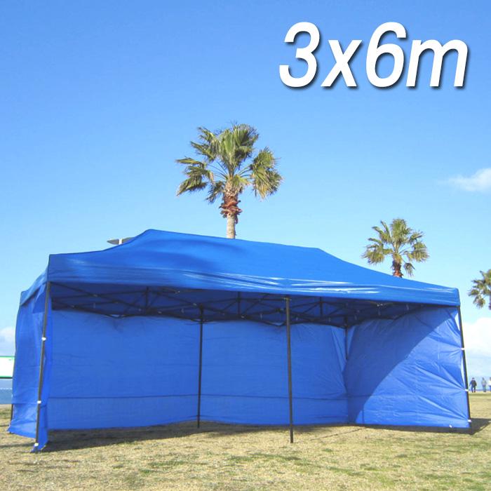 タープテント 3mx6m 3面横幕付 大型 ワンタッチテント イベント タープテント 3mx6m 3面横幕付 大型 ワンタッチテント イベント