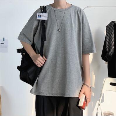 お1人様1点限り Xl グレー メンズ シンプル 無地 ビッグシルエット Tシャツ ストリート カジュアル ダンス ロック 大きめ ドロップショルダー ファッション Aynaelda Com