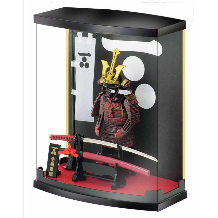 戦国武将 フィギュア 毛利元就 Aタイプ ケース付き 家紋 兜