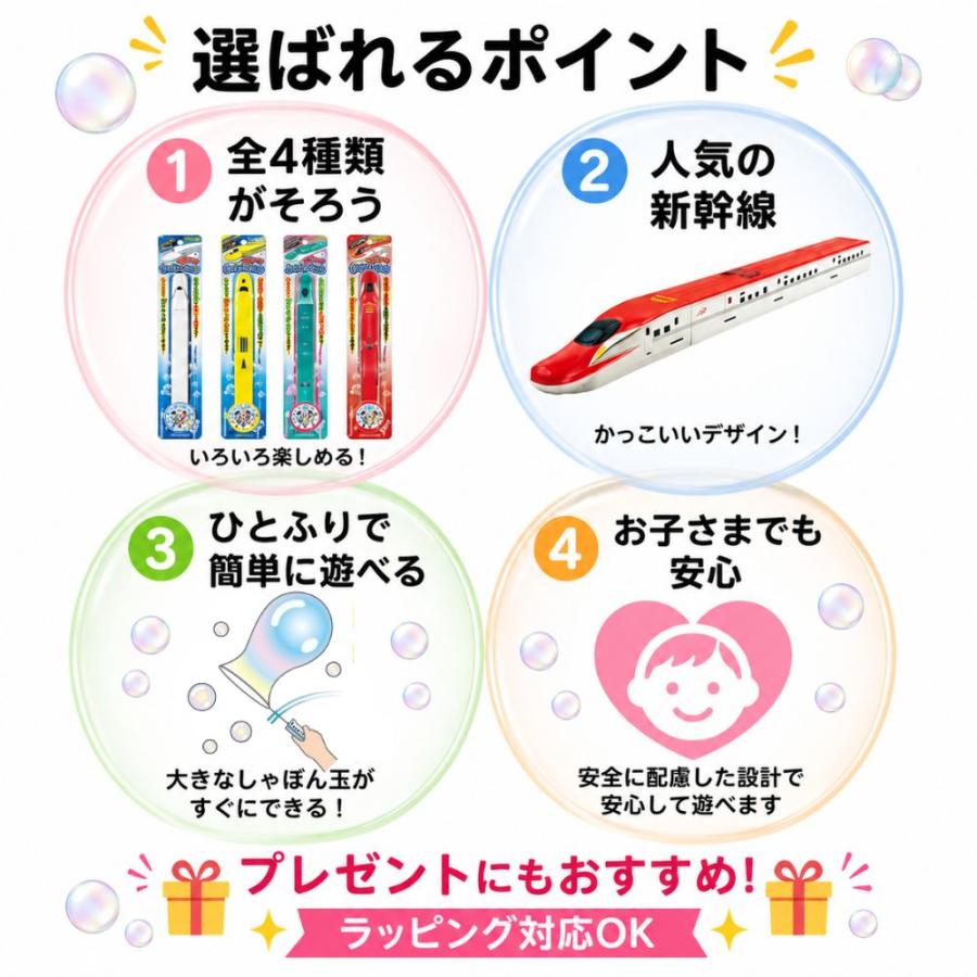 ムラオカ 新幹線しゃぼん玉 4種セット 大きなしゃぼんだま N700系
