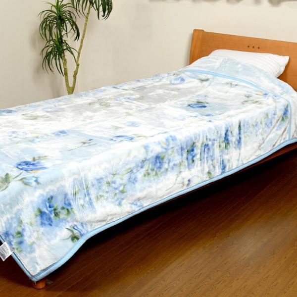 西川毛布衿付2枚合せあったか毛布 フローレン シングルサイズ 送料無料 洗える ウォッシャブル 寝具 ピンク ブルー 花柄 おしゃれ  掛け毛布 秋冬 あったか |  | 10