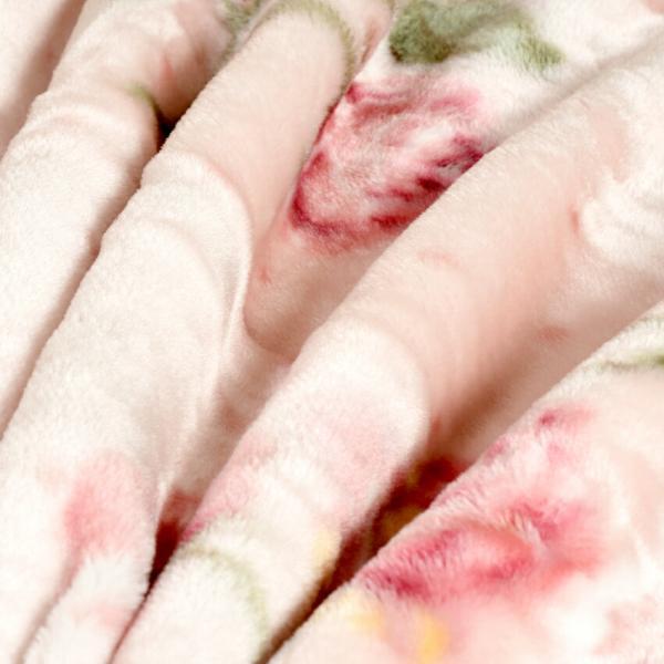 西川毛布衿付2枚合せあったか毛布 フローレン シングルサイズ 送料無料 洗える ウォッシャブル 寝具 ピンク ブルー 花柄 おしゃれ  掛け毛布 秋冬 あったか |  | 09