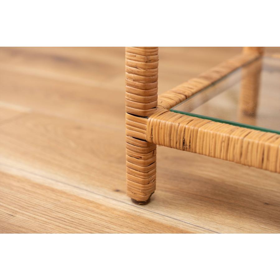 ガラスシェルフＷ シェルフ ガラス ラタン 籐 クリア 収納 収納棚 ラック オープンラック 3段 三段 見せる収納 シンプル 北欧 ナイトテーブル 強化ガラス |  | 15