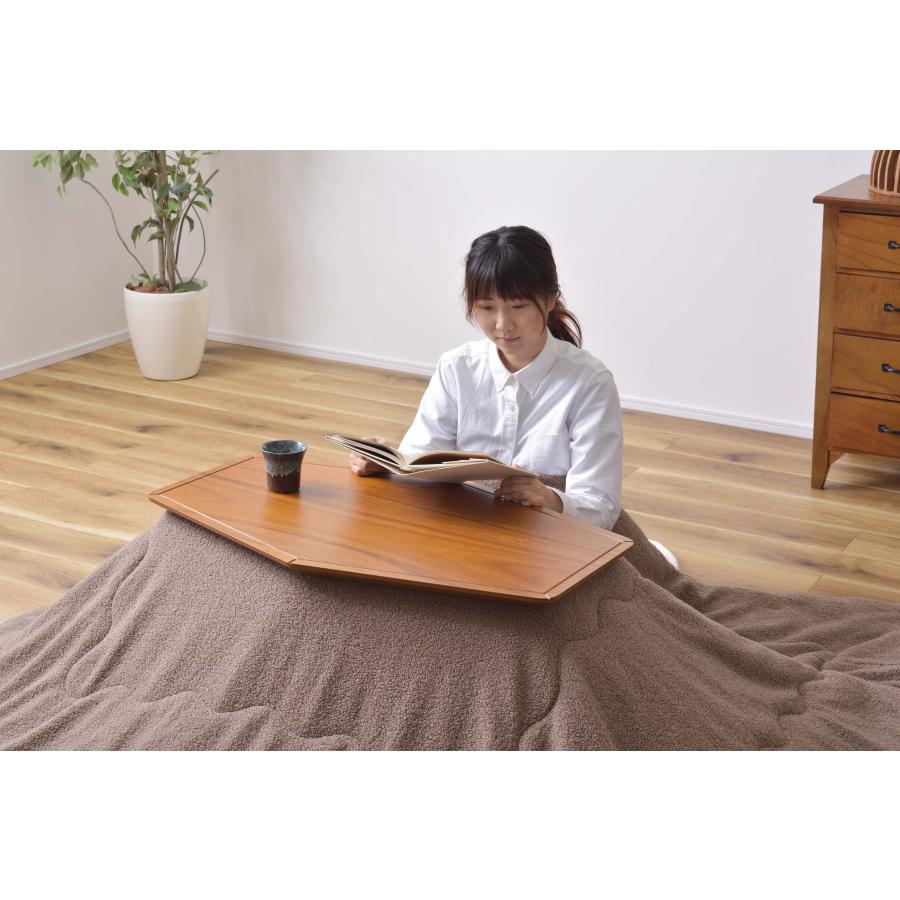 こたつ こたつテーブル コタツ コンパクト 六角 長方形 80×50cm 石英管ヒーター 一人暮らし センターテーブル ローテーブル 工具不要 簡単組立 新生活の画像