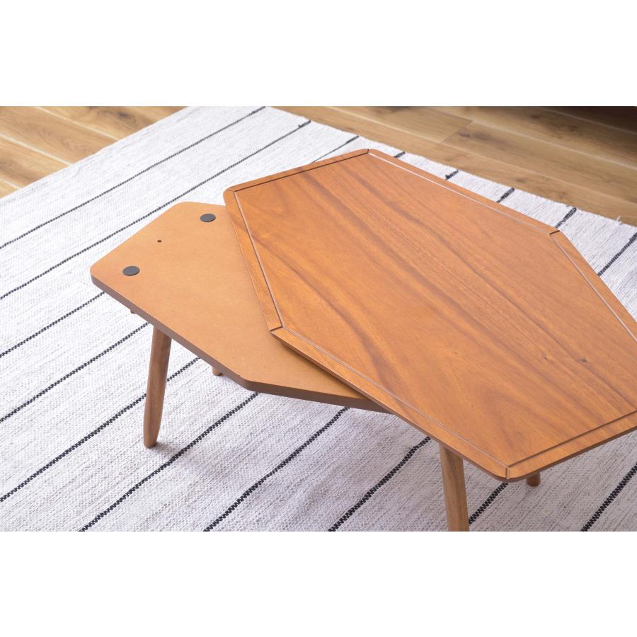 こたつ こたつテーブル コタツ コンパクト 六角 長方形 80×50cm 石英管ヒーター 一人暮らし センターテーブル ローテーブル 工具不要 簡単組立 新生活の画像