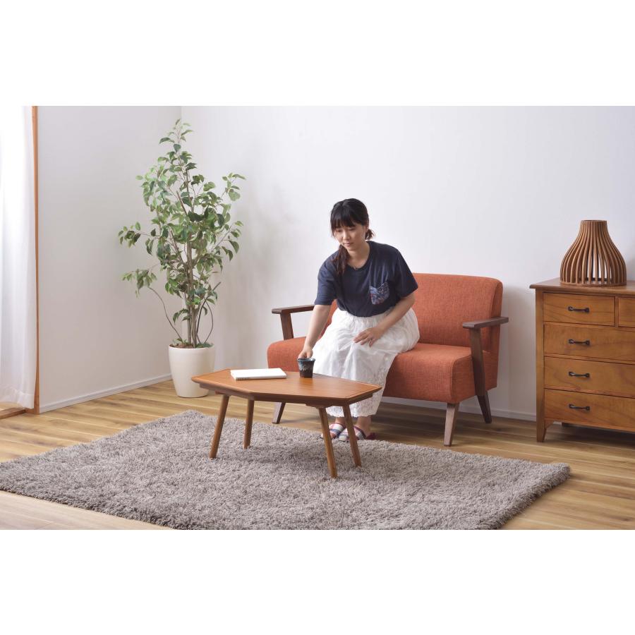 こたつ こたつテーブル コタツ コンパクト 六角 長方形 80×50cm 石英管ヒーター 一人暮らし センターテーブル ローテーブル 工具不要 簡単組立 新生活の画像