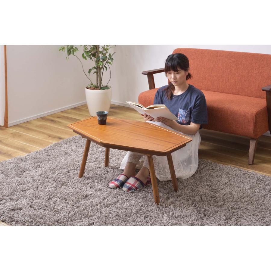 こたつ こたつテーブル コタツ コンパクト 六角 長方形 80×50cm 石英管ヒーター 一人暮らし センターテーブル ローテーブル 工具不要 簡単組立 新生活の画像
