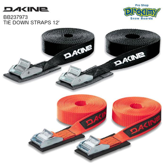 DAKINE ダカイン TIE DOWN STRAPS 12' BB237973 タイダウンストラップ 3.66m 25mm幅  持ち運び用バッグ付き サーフボード BLK SUR 正規品｜dreamy1117