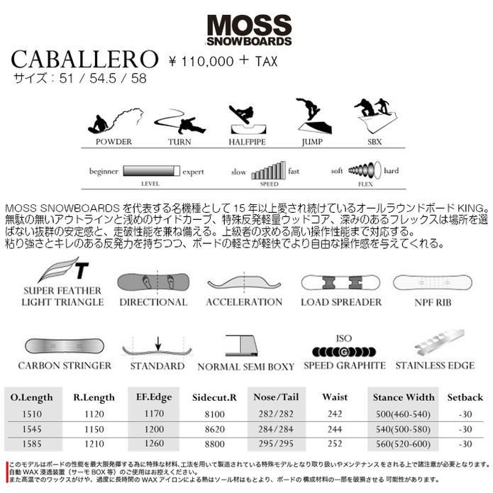 19-20 MOSS SNOWBOARD CABALLERO ディレクショナル オールラウンド パウダー パイプ モス スノーボード キャバレロ 板 2020モデル 正規品｜dreamy1117｜02