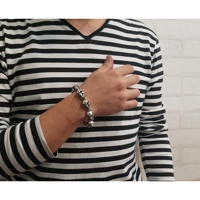 db-004M 送料無料 【drive シルバーアクセサリー】 ドライヴ 8連スカル