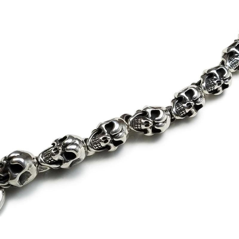 db-004LL 送料無料 【drive シルバーアクセサリー】 ドライヴ10連スカル ブレスレット 約25.0cm メンズ silver925 シルバー925 シルバーアクセ　ドクロの画像