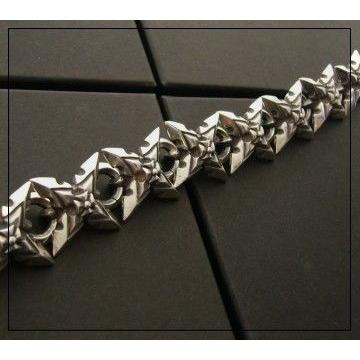 クロスチェーンブレスレット(L) &frasl; SGB-115 \u2013 BLESS イタリア製 ヴィンテージ クロスチェーンブレスレット シルバー925 平面