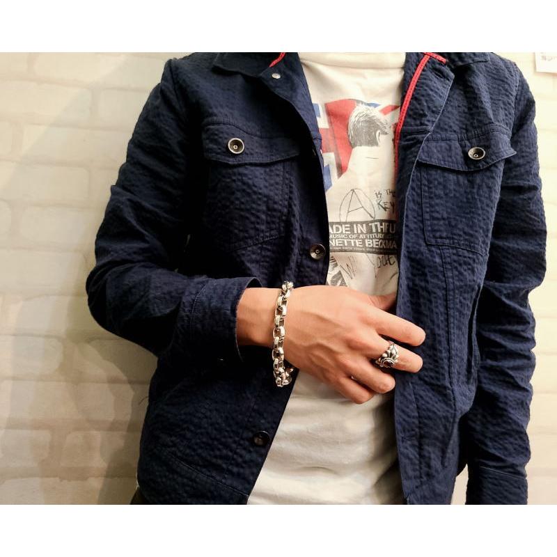 US ヴィンテージ シルバー ラウンド6 オーバルリンク ブレスレット 925 dredline_b-25-s