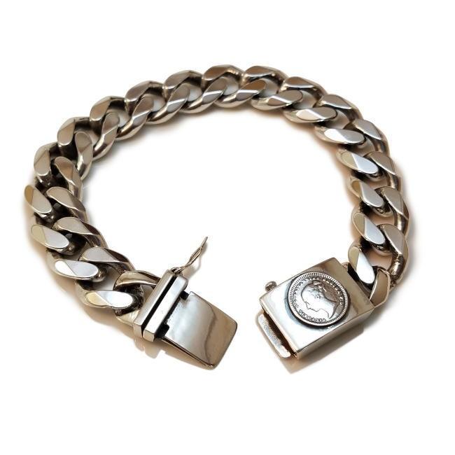 送料無料 db-026 Lサイズ ヴィクトリアブレスレット 喜平チェーン メンズ silver925 シルバー925 極太 キヘイ シルバーアクセ バイカー