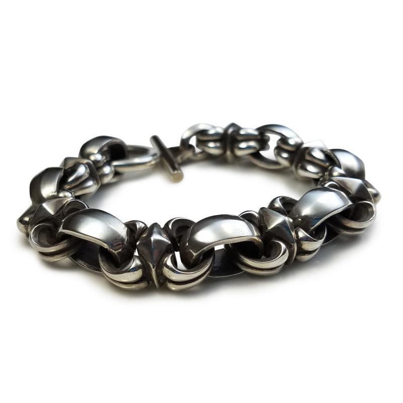 ドライヴ db-027L エイトポイントブレスレット 8リンク 24.5cm メンズ silver925 シルバー925 シルバーアクセ 重い ゴツイ バイカーの画像