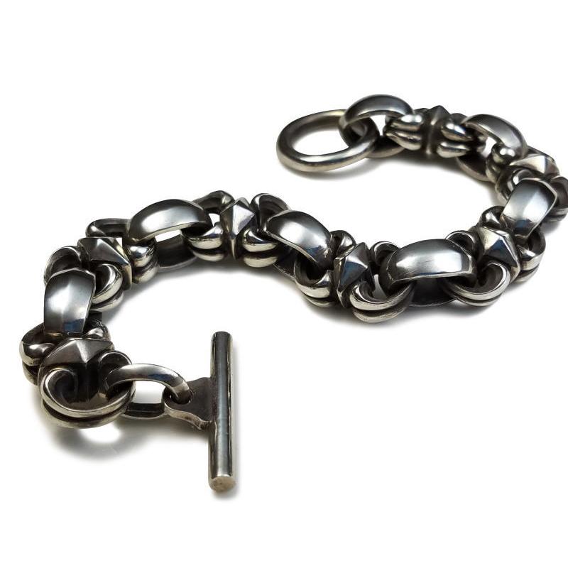 ドライヴ db-027L エイトポイントブレスレット 8リンク 24.5cm メンズ silver925 シルバー925 シルバーアクセ 重い ゴツイ バイカーの画像