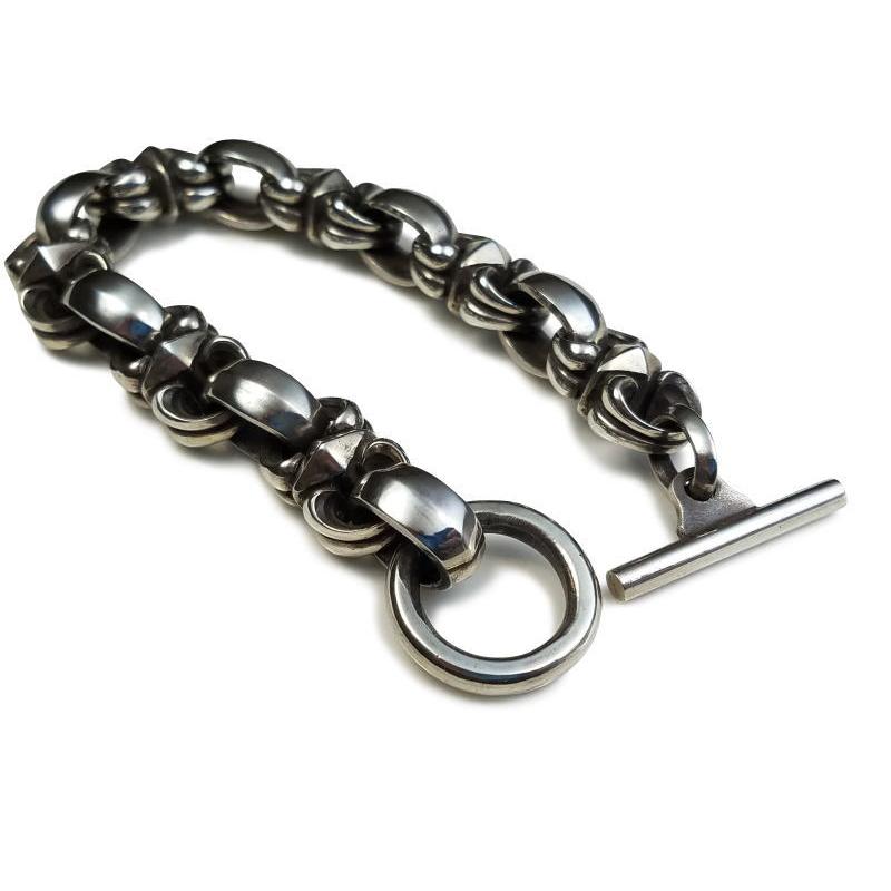 ドライヴ db-027L エイトポイントブレスレット 8リンク 24.5cm メンズ silver925 シルバー925 シルバーアクセ 重い ゴツイ バイカーの画像