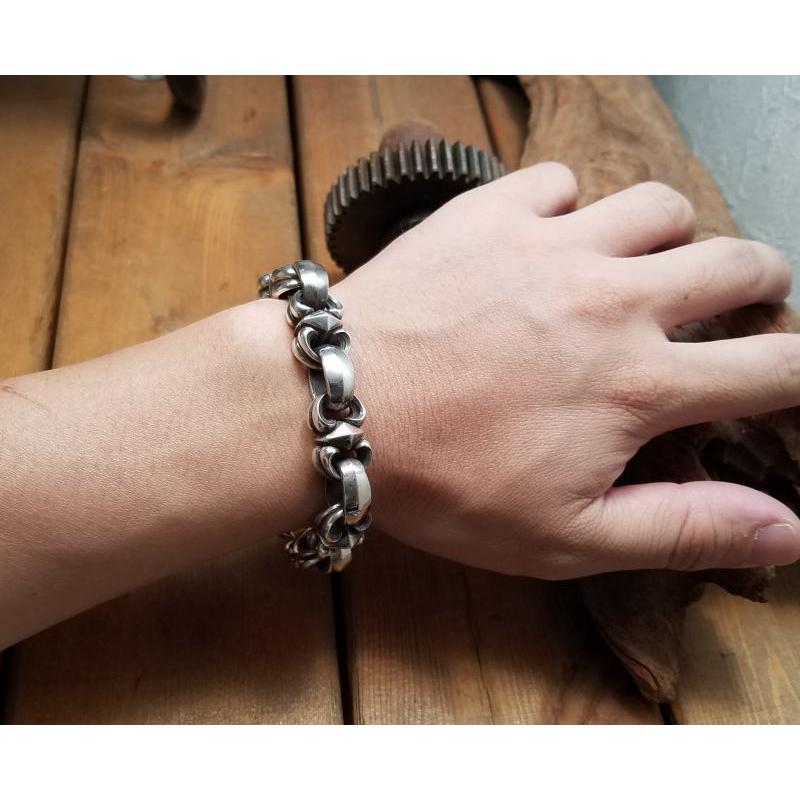 ドライヴ db-027L エイトポイントブレスレット 8リンク 24.5cm メンズ silver925 シルバー925 シルバーアクセ 重い ゴツイ バイカーの画像