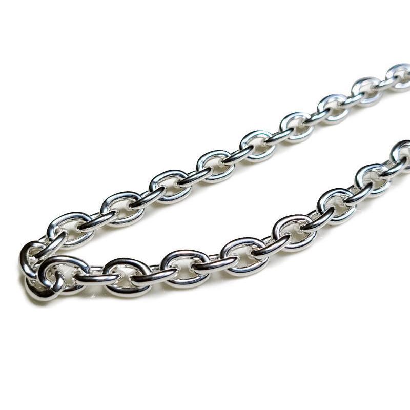 アンティーク　シルバー 小豆チェーン ネックレス　925 48cm 7.3mm/50cm】小豆チェーン シルバーネックレス レディース