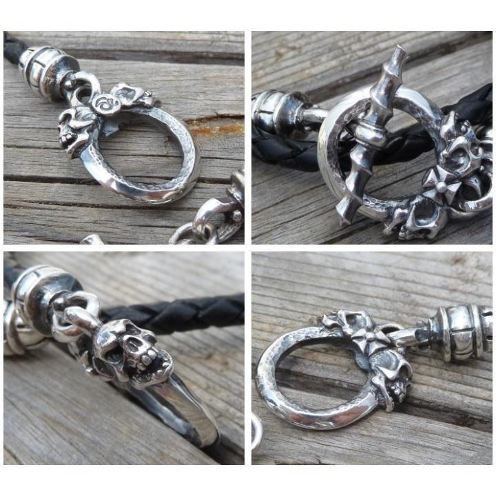 送料無料 ドライヴ db-022 スカルTバーレザーブレスレット 二重巻き