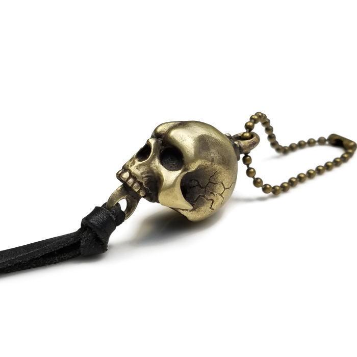 dk009 ビッグスカルキーチェーン ブラス 真鍮 メンズ ドクロ ハーレー