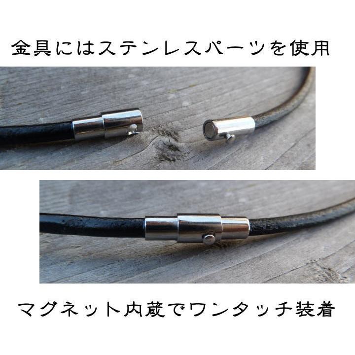 【3.0mm/45cm】牛革丸紐レザーチョーカー 黒 茶 革紐 ネックレス レディース メンズ ペンダント用 ステンレス｜dredline｜02