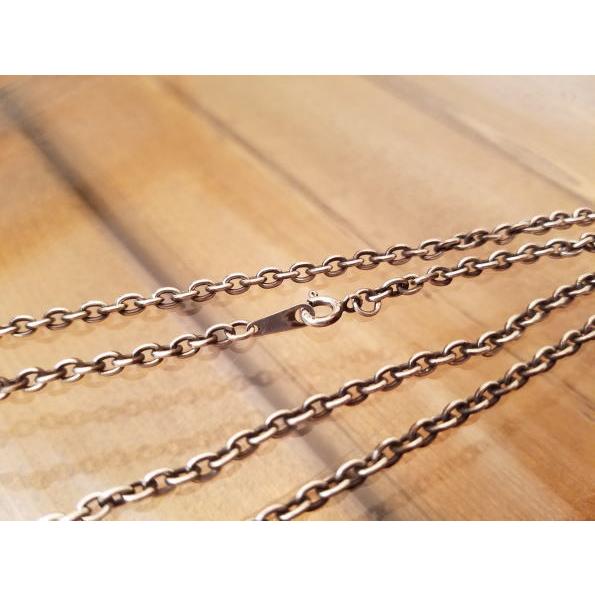 3.4mm/50cm】燻しあずきチェーン小豆チェーン シルバーネックレス