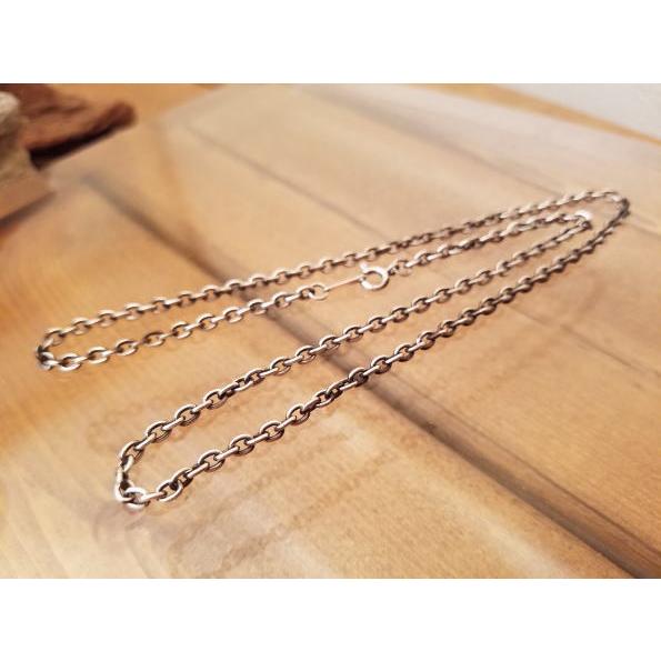 3.4mm/60cm】燻しあずきチェーン小豆チェーン シルバーネックレス