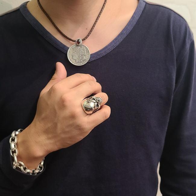 Lamicall シルバー アクセサリー 未使用 シルバーアクセサリー デザインリング カレッジリング シルバー